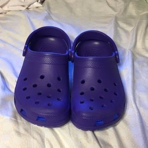 Purple croc clogs